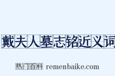 戴夫人墓志铭近义词是什么意思的图片